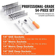 Load image into Gallery viewer, Amocart 6-Point Socket Opening 54 Pieces Tool Set SAE and Metric Standard Sockets with Storage Case for industrial or home use