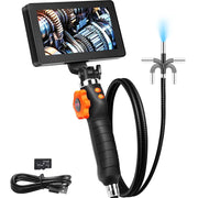 Load image into Gallery viewer, SucceBuy Articulating Borescope Camera with Light Two-way Articulated Endoscope Inspection with 6.4mm Tiny Lens 5" 1080P Screen