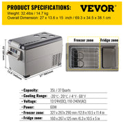Load image into Gallery viewer, SucceBuy 20L22L35L45L55L Car Refrigerator Mini Fridge Freezer Portable Compressor Cooler 12/24V DC 110-240V Ice Box for Camping