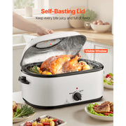 Load image into Gallery viewer, SucceBuy 26QT Roaster Oven Electric Roasting Pan 150-450℉ Adjustable Temperature FastCooking Turkey Roaster w/ Cool-Touch Handle - AMOCART