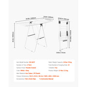 Charger l'image dans la visionneuse de galerie, SucceBuy Clothes Drying Rack Foldable Laundry Dryer Rack with Sock Clips Metal Height Adjustable Drying Racks for Outdoor&Indoor