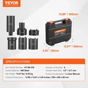 Load image into Gallery viewer, Amocart Spindle Nut Socket Tool Kit 1/2 inch Drive 6 Piece Axle Hub Nut Socket Set Vehicles Axle Spindle Nut Retainers Remover
