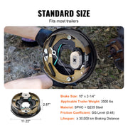 Bild in Galerie-Viewer laden, Amocart 2Pcs 3500/7000lbs Electric Trailer Brake Assembly Self-Adjusting Axle Backing Plates for Brake System Part Replacement