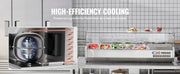 Bild in Galerie-Viewer laden, SucceBuy Refrigerated Condiment Prep Station with 3 1/3 Pans & 4 1/6 Pans 304 Stainless Body and PC Lid with Glass Guard ETL