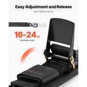 Load image into Gallery viewer, Amocart 2pcs 2/4ft Retractable Ratchet Straps with S Hooks 2in Cargo Ratchet Tie Down Luggage Belt Strap for Trailers Vehicles