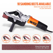 Load image into Gallery viewer, SucceBuy Belt Sander Adapter for Angle Grinder Pipe Tube Sanding Attachment with 5/8-11" Imperial Thread and 10PCS Sanding Belts - AMOCART