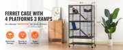 Load image into Gallery viewer, Amocart 64.6" Rolling Metal Ferret Cage Large 4-Tier Critter Nation Cage Small Animal Cage for Rats Hamster Guinea Chinchilla
