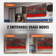 Load image into Gallery viewer, SucceBuy Wall Mounted Storage Bins 30/48Bin Parts Rack Organizer Garage with Wall Panels Hooks Plastic Shop Tool for Screw Nails