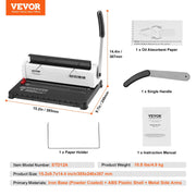 Load image into Gallery viewer, Amocart Coil Spiral Binding Machine Manual Book Maker 34-Holes Binding 120 Sheets Punch Binder Adjustable Coil Binding Spines