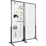 Load image into Gallery viewer, Amocart Grid Wall Panels Tower Wire Gridwall Display Racks Double Side Gridwall Panels for Art Craft Shows Retail Shop w/ Hooks