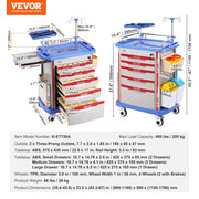Load image into Gallery viewer, for Lab Clinic Hospital Salon Amocart 2/3/4/5 Tiers Lab Carts Lab Utility Cart Mobile Medical W/ ABS Material Rolling Cart