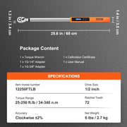 Load image into Gallery viewer, Amocart 3/8"1/2"Digital Torque Wrench Drive Electronic Torque Wrench Torque Wrench Kit 3.7-37/25-250ft.lb Torque Accurate Range