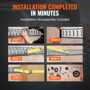 Load image into Gallery viewer, SucceBuy Universal E-Track Tie-Down Rail Kit W/ 8 Steel Rails 2 Single Slots 8 O-Rings Tie-Offs Trailer Car Securing Accessories