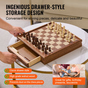 Load image into Gallery viewer, SucceBuy Solid Wood Chess Set 2-IN-1 Chess Checkers Game Set Chess Board Games for Adults Kids Tournament Professional Beginner - AMOCART