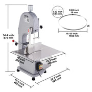 Load image into Gallery viewer, Amocart Commercial Electric Meat Bone Saw Machine 1500W Stainless Steel Blade Bone Bandsaw Machine Workbench Countertop Bone