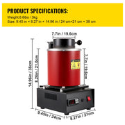 Load image into Gallery viewer, SucceBuy 1350W Gold Melting Furnace with 1 kg and 3 kg Ceramic Crucible Ingot Die for Processing of Gold Silver Aluminum Copper - AMOCART