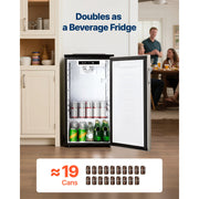 Load image into Gallery viewer, SucceBuy Beer Kegerator Single Tap Commercial Draft Beer Dispenser for D system W/ Shelves Hold 1 Sixth Keg 2.5lbs CO2 Tank 92L - AMOCART