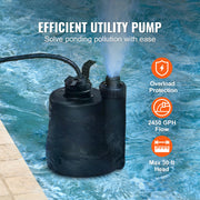 Load image into Gallery viewer, SucceBuy Utility Pump 1/3HP 2450GPH High Flow 30ft Head Sump Pump Submersible Water Pump 10ft Long Power Cord for Draining Water