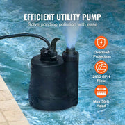 Bild in Galerie-Viewer laden, Amocart Utility Pump 1/3HP 2450GPH High Flow 30ft Head Sump Pump Submersible Water Pump 10ft Long Power Cord for Draining Water