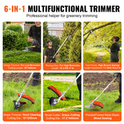 Load image into Gallery viewer, SucceBuy 26CC 5-in-1 Multi-Functional Trimming Tools Gas Hedge Trimmer Weed Eater String Trimmer Edger Pole Saw Chainsaw Pruner