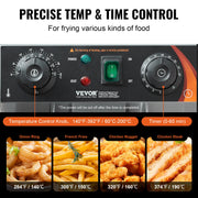 Load image into Gallery viewer, SucceBuy Commercial Deep Fryer Electric Countertop Fryer with Basket Stainless Steel Single Oil Fryer with Time & Temp Control - AMOCART