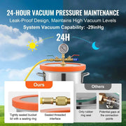 Load image into Gallery viewer, SucceBuy 3/5 Gal Upgraded Tempered Glass Lid Vacuum Degassing Chamber 304 Stainless Steel for Stabilizing Wood, Resin Degassing