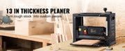 Load image into Gallery viewer, SucceBuy Thickness Planer 13inch Benchtop Planer & Two-Blade 15-Amp 1800W Powerful Motor Low Noise for DIY Woodworking Planing