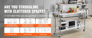 Load image into Gallery viewer, Amocart Stainless Steel Work Table Commercial Food Prep Worktable with Casters Heavy Duty Prep Worktable for Restaurant Home