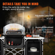 Load image into Gallery viewer, SucceBuy Camping Outdoor Kitchen Table Cabinet Foldable Folding Cooking Storage Rack X-Shaped Aluminum Alloy Bracket for BBQ