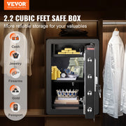 Load image into Gallery viewer, SucceBuy Electric Safe 2.2/1.8 Cubic Feet Fingerprint&Digital Security Cabinet Safe W/ Fire-proof Bag for Cash Jewelry Documents