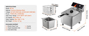 Bild in Galerie-Viewer laden, SucceBuy Commercial Deep Fryer Electric Countertop Fryer with Basket Stainless Steel Single Oil Fryer with Time & Temp Control