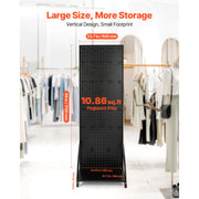 Load image into Gallery viewer, SucceBuy Standing Pegboard Display with Casters & 30 Hooks Thickened Steel Peg Board Panel for Retail Store Jewelry Shop