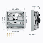 Charger l'image dans la visionneuse de galerie, Amocart Shutter Exhaust Fan 12'' with Temperature Humidity Controller EC/AC-motor 940 CFM 10-Speed Adjustable Wall Mount Attic