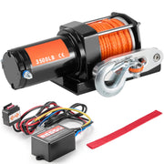 Charger l'image dans la visionneuse de galerie, Treuil électrique SucceBuy 3500lbs pour VTT/UTV avec câble synthétique de 12 m, treuil de voiture en aluminium étanche IP55 pour remorquage de bateau et de camion