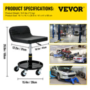 Load image into Gallery viewer, SucceBuy Rolling Garage Stool Car Detailing Stool Adjustable Height Mechanic Seat With Tool Tray Workshop Auto Repair Shop Stool