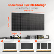 Charger l'image dans la visionneuse de galerie, SucceBuy 24"x12" 2/3/4 pièces Panneaux de Rangement Muraux en Métal Support à Outils en Acier pour Garage Établi Bureau Bricolage