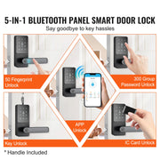 Load image into Gallery viewer, Amocart Smart Lock 5 in 1 Smart Door Knob Fingerprint Deadbolt with App Control Bluetooth Smart Lock Keyless Entry Door Lock