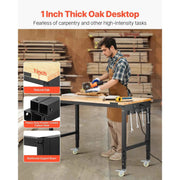 Load image into Gallery viewer, SucceBuy 48-Inch Adjustable Workbench 2000 lbs Load Work Bench with Power Outlet Wheels and Pegboard for Garage Workshop Home