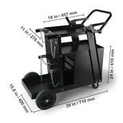 Load image into Gallery viewer, CustomizableWelder Cart with 360° Swivel Wheels Heavy Duty Rolling Welder Cart for Mig P SucceBuy Welding Cart 2-Tier 4 Drawers