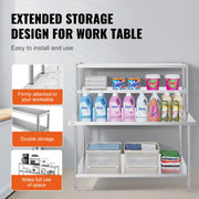 Load image into Gallery viewer, SucceBuy Stainless Steel kitchen worktable Overshelf with Height Adjustable Overshelf Prep Work Table for Kitchen Restaurant