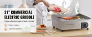 Charger l'image dans la visionneuse de galerie, Amocart 21In Commercial Electric Grill Flat Pan Stainless Steel Desktop Griddle Hotplate Teppanyaki Grill w/Temperature Control