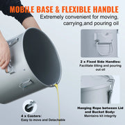 Load image into Gallery viewer, SucceBuy 8/10/16 Gallon Fryer Grease Bucket Oil Disposal Caddy with Caster Base Rust-Proof Coating Oil Transport Container w/Lid
