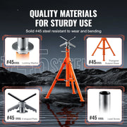 Bild in Galerie-Viewer laden, Amocart Pipe Stand 2500LBS Heavy Duty Pipe Jack Stands 27.2-52 Height Adjustable V Head Pipe Stand Steel Folding Jack Stand
