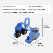 Load image into Gallery viewer, SucceBuy 0.5/1/2T Manual Push Beam Trolley with Dual Wheels Adjustable Width 2.5-5.5in Garage Hoist for Straight Curved I Beam - AMOCART