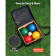 Bild in Galerie-Viewer laden, Amocart Bocce Ball Set 8 Resin Balls with Pallino Carry Bag and Measuring Rope Multi Color for Beach Lawn and Backyard Games