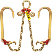 Bild in Galerie-Viewer laden, Amocart 5/16"×2' G80 V-Chain Bridle with 2 Legs & 15" J Hooks & T Hooks Industrial Grade Components Adjustable Chain Design