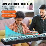 Load image into Gallery viewer, Amocart 88 Key Digital Piano Keyboard Semi Weighted Keys Full Size Electric Portable Keyboard Piano Set 1000Tones for Beginners