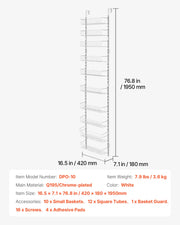 Load image into Gallery viewer, SucceBuy 6/8/9/10 Tier Over the Door Pantry Organizer Heavy-Duty Steel Hanging Spice Rack, Adjustable Wall Seasoning Shelves