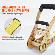 Load image into Gallery viewer, SucceBuy 10000Lbs Ratchet Tie Down Straps Ratchet with Heavy Duty Track Spring Fittings for Moving Securing Cargo Motorcycle - AMOCART
