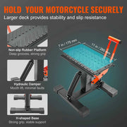 Load image into Gallery viewer, Amocart 440lb Motorcycle Jack Lift Stand Dirt Bike Lift Stand Hydraulic Lift Operation Adjustable Height Hoist Table for Repair